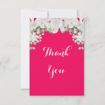 pink bridal shower thank you card