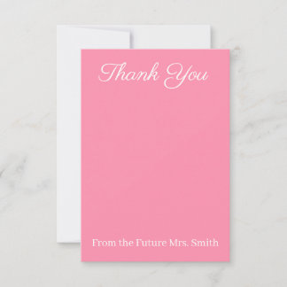Pink Bridal Shower Thank You Card