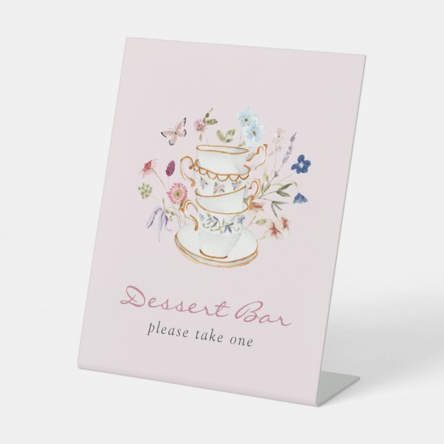 Pink Bridal Tea Dessert Sign (Front)