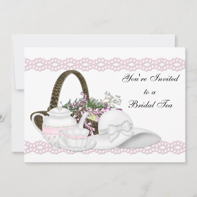 Pink Bridal Tea Invitation (Front)