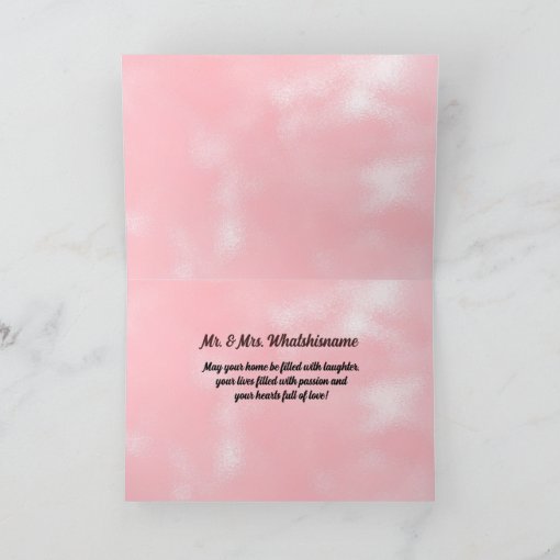 Pink Bride And Groom Wedding Congratulations Card | Zazzle