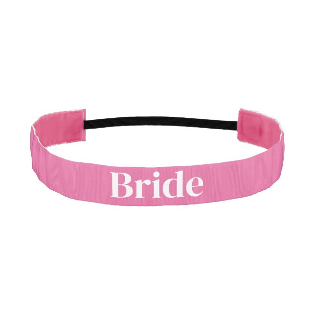 Pink Bride Bachelorette Party Athletic Headband (Front)