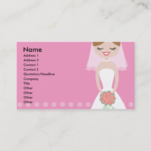 Pink Bride Business Card