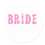 Pink Bride Classic Round Sticker