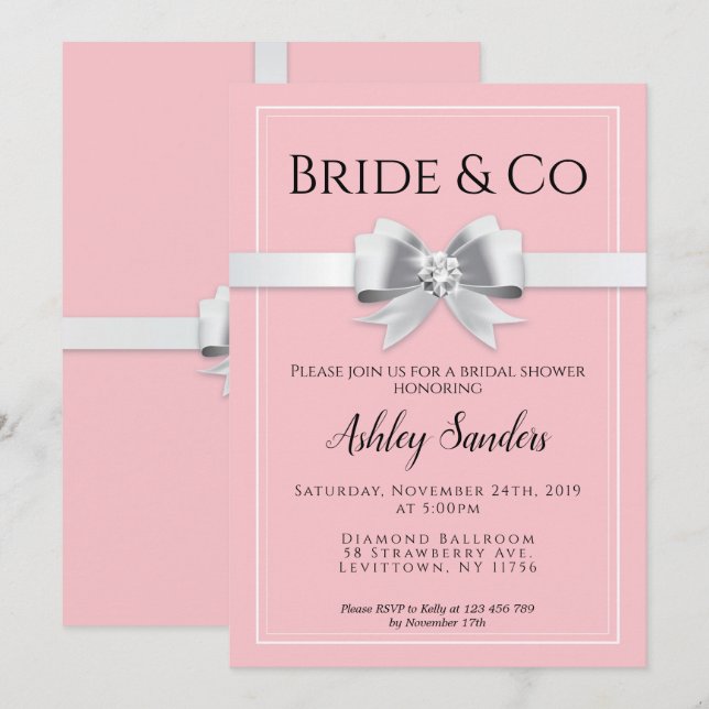 Pink Bride & Co. Bridal Shower Invitation (Front/Back)
