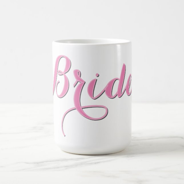 Pink Bride Coffee Mug, Wedding Cup Gift for Bride (Center)