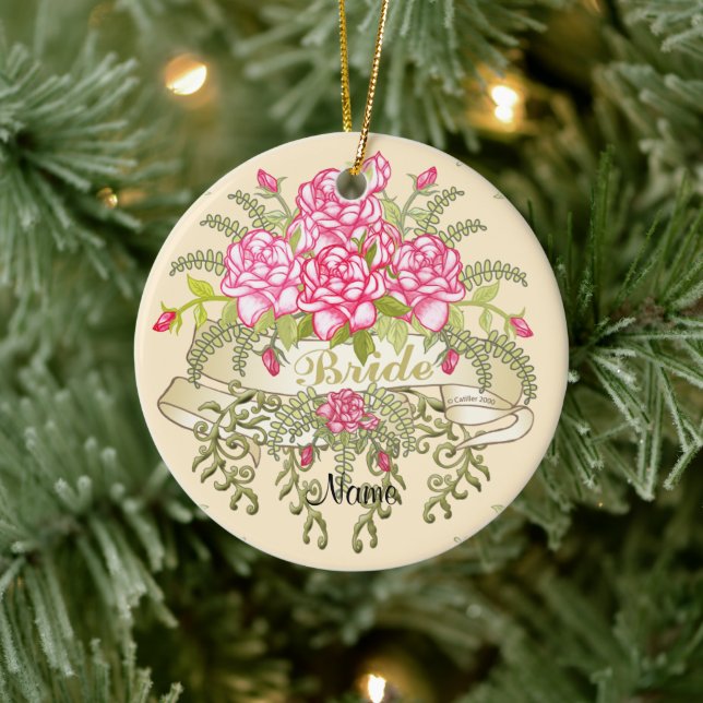 Pink Bride custom wedding ornament (Tree)