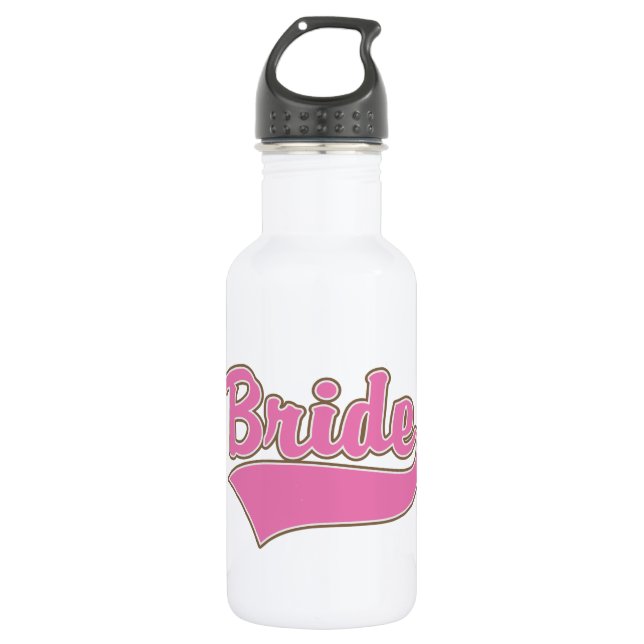 Pink Bride Design with Swash Tail Stainless Steel Water Bottle (Front)