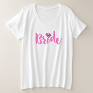 Pink Bride Diamond Plus Size T-Shirt