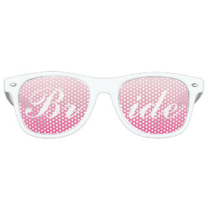 Pink Bride in Script Wedding Retro Sunglasses