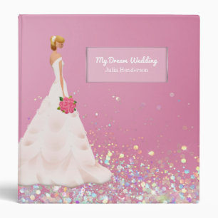 Pink Bride Personalized Wedding Planner 3 Ring Binder