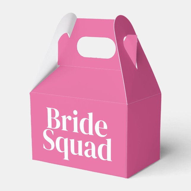 Pink Bride Squad Bachelorette Favor Boxes (Front Side)