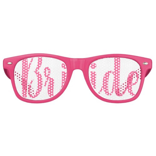 Pink BRIDE Swag Party Glasses