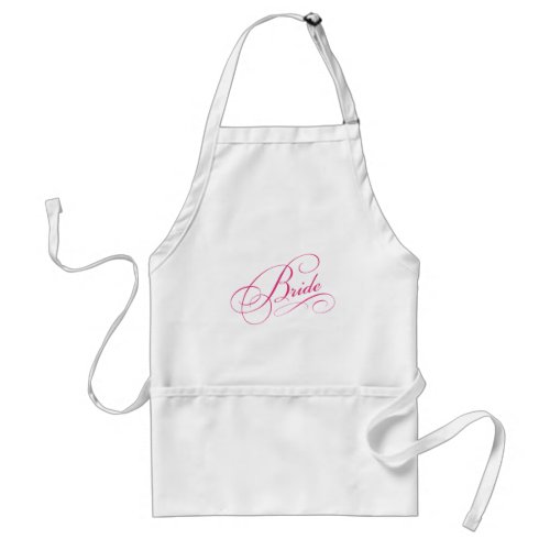 Pink BRIDE to be elegant cursive personalized gift Adult Apron