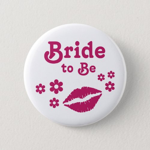 Pink Bride to Be Pin _ hot pink bridal party pins