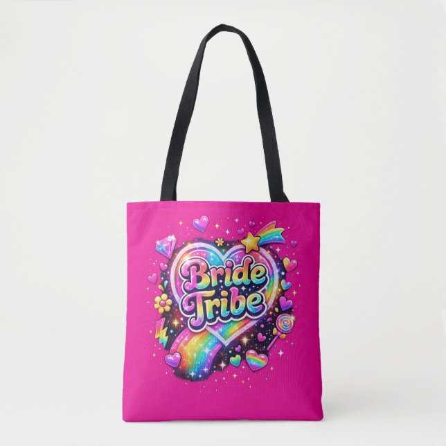 Pink Bride Tribe Bridesmaid Gift All Over Print  Tote Bag (Front)