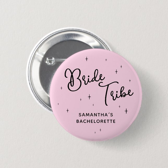 Pink Bride Tribe Last Rodeo Bachelorette Party Button (Front & Back)