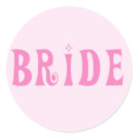 Pink Bride Tshirts and Gifts Classic Round Sticker