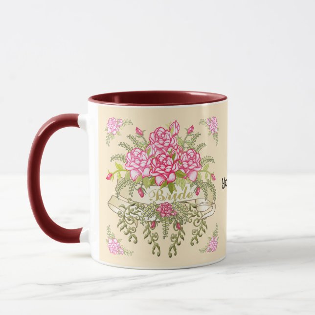 Pink Bride wedding mug (Left)