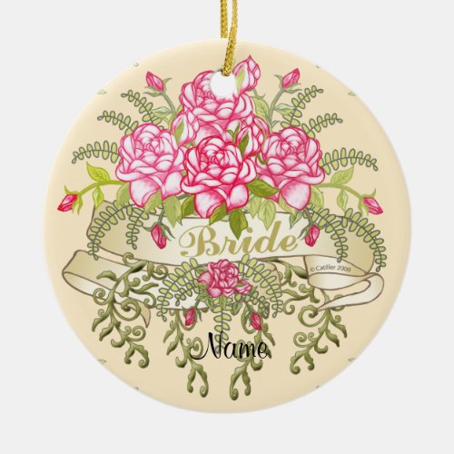 Pink Bride wedding ornament