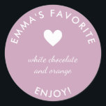 Pink Bride's favorite wedding favor sticker<br><div class="desc">A simple sticker for wedding favors with "Bride's favorite" written in white on a simple pink background. The idea is that you use these stickers to decorate your wedding favors by giving, for example, two candy bars or miniature bottles of alcohol which are the favourites of the wedding couple. This...</div>