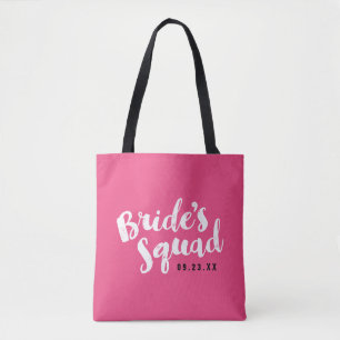 Pink Bride's Squad Personalized Bridal Party Totes