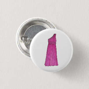 Pink Bridesmaid Bridal Attendant Wedding Party Button