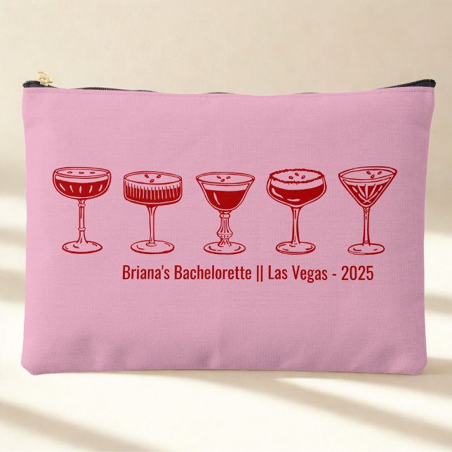 Pink Bridesmaid Espresso Martini Bachelorette  Accessory Pouch (Creator Uploaded)