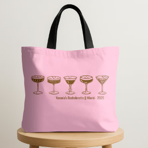 Pink Bridesmaid Espresso Martini Bachelorette  Tote Bag