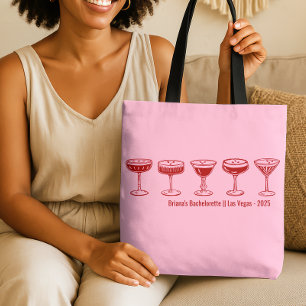 Pink Bridesmaid Espresso Martini Bachelorette Tote Bag