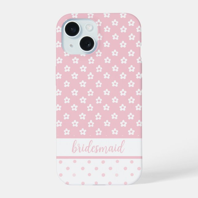 Pink bridesmaid phone case (Back)