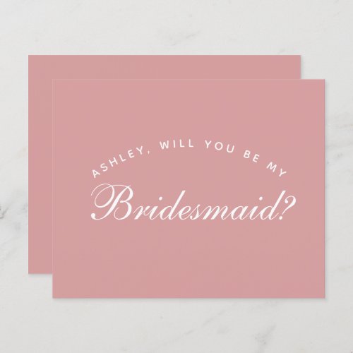 Pink Bridesmaid Proposal Dusty Rose Budget Simple 
