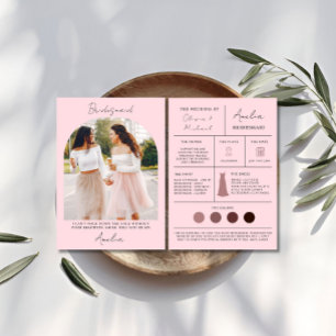 Pink Bridesmaid Proposal & Maid of Honor Card