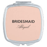 Pink Bridesmaid Survival Kit Gift Elegant Script Compact Mirror at Zazzle