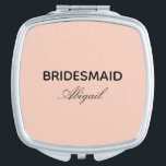Pink bridesmaid survival kit gift elegant script compact mirror<br><div class="desc">Can be fully customized to suit your needs.
© Gorjo Designs. Made for you via the Zazzle platform. 

// Need help customizing your design? Got other ideas? Feel free to contact me (Zoe) directly via the contact button below.</div>