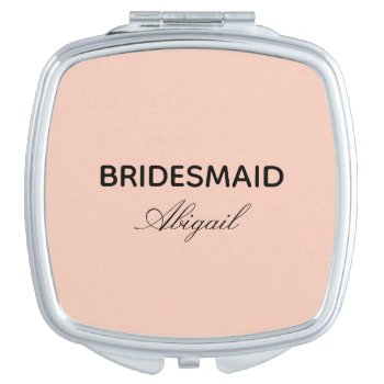 Pink Bridesmaid Survival Kit Gift Elegant Script Compact Mirror by Gorjo_Designs at Zazzle