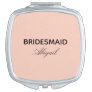 Pink bridesmaid survival kit gift elegant script compact mirror