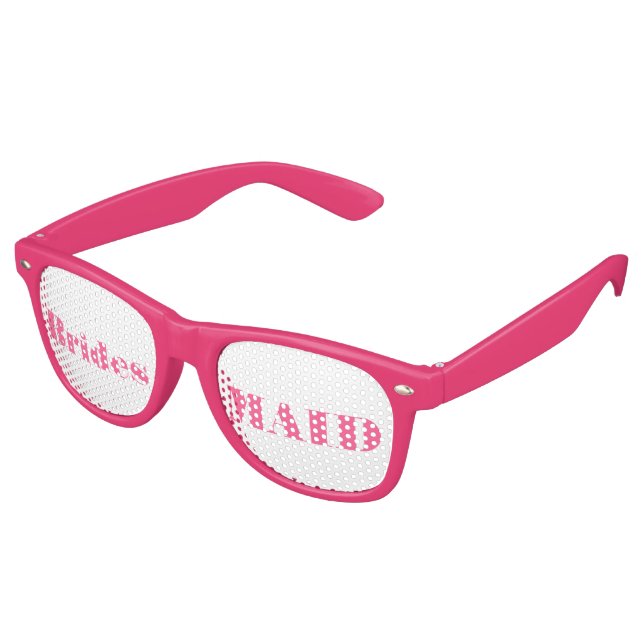 Pink Bridesmaid Swag Party Glasses (Angled)
