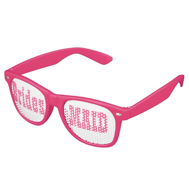 Pink Bridesmaid Swag Party Glasses (Angled)