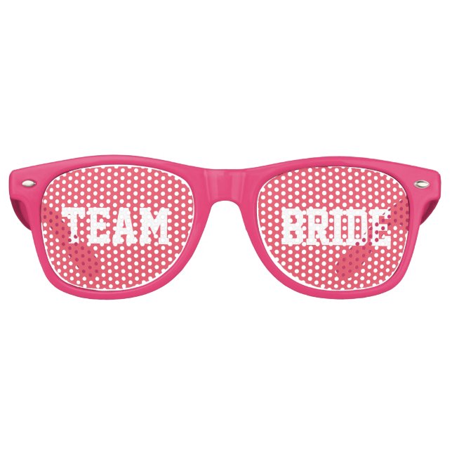 Pink Bridesmaid Team Bride Retro Sunglasses (Front)