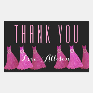Pink Bridesmaids Thank You V01 Rectangular Sticker