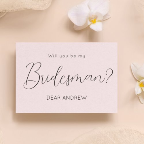 Pink Bridesman Proposal Script Invitation