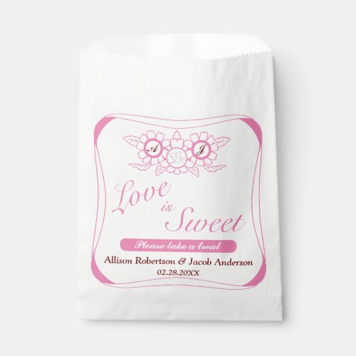 Pink Bright and bold Wedding Favor Bag
