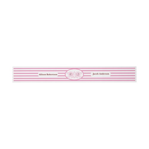Pink Bright and bold Wedding invitation Belly Band
