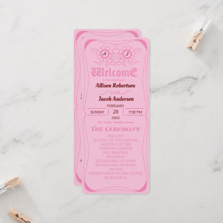 Pink Bright and bold Wedding Program