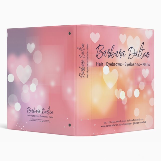 Pink Bright Bokeh  3 Ring Binder (Background)