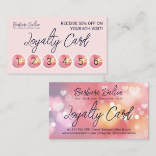 Pink Bright Bokeh Loyalty Card