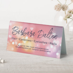 Pink Bright Bokeh Table Tent