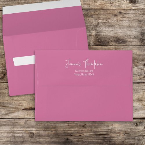 Pink Bright Colorful Simple Return Address Envelope