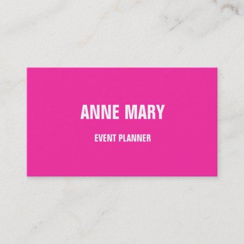 Pink Bright Colorful Wedding Event Planner Custom Business Card